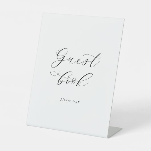 Elegant script Guest Book Sign Reclamebord Met Voetstuk (Voorkant)