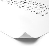 Elegant Script  Guest List Wedding Seating Chart Poster (Hoek)