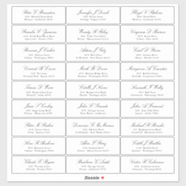 Elegant Script Guest Names Address Sticker