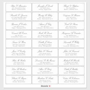 Elegant Script Guest Names Address Sticker
