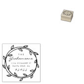 Elegant Script & Hand-getrokken krans retour adres Rubberstempel (Gestempeld)