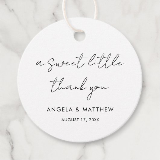 Elegant script Hand-Lettered Wedding Bedankt Bedankjes Labels (Voorkant)