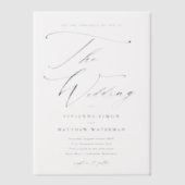 Elegant script handgeschreven kalligrafie bruiloft vellum uitnodigingen (Voorkant)