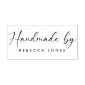 Elegant script "Handmade by Modern Minimalist" Rubberstempel (Afrduk)