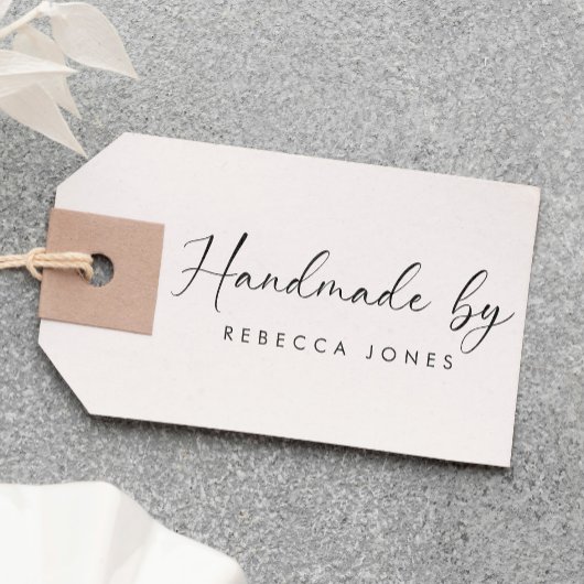 Elegant script "Handmade by Modern Minimalist" Rubberstempel