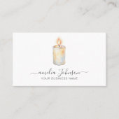 Elegant Script Handmade Candle Logo Artisan Small Visitekaartje (Voorkant)