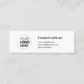 Elegant script handschrift dank u wit mini visitekaartje (Achterkant)