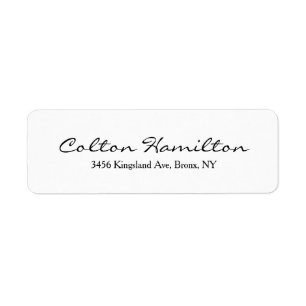 Elegant script handschrift modern zwart wit etiket