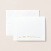 Elegant Script Handtekening Business Logo Real Gol Folie Kaarten (Voorkant met envelop)