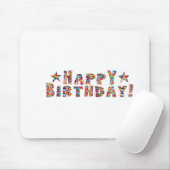 Elegant script: HAPPY BIRTHDAY Muismat (Met muis)