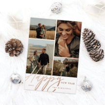 Elegant Script Happy New Year Minimale Fotoraster