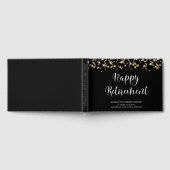 Elegant Script Happy Retirement Black Gold White Gastenboek (Volledig)