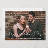 Elegant Script Happy Valentijnsdag Paar foto Feestdagenkaart (Voorkant)