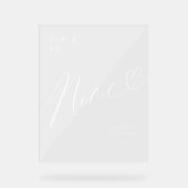 Elegant Script hart bruiloft tabel nummer negen Acryl Bord (Voorkant)