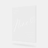 Elegant Script hart bruiloft tabel nummer negen Acryl Bord (Hoek)