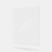 Elegant Script hart bruiloft tafel nummer acht Acryl Bord (Hoek)