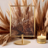 Elegant Script Hart Bruiloft Tafel Nummer Dertien Acryl Bord