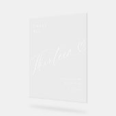 Elegant Script Hart Bruiloft Tafel Nummer Dertien Acryl Bord (Hoek)