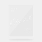 Elegant Script Hart Bruiloft Tafel Nummer Elf Acryl Bord (Voorkant)