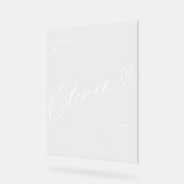 Elegant Script Hart Bruiloft Tafel Nummer Elf Acryl Bord (Hoek)