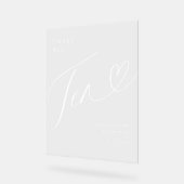 Elegant Script Hart Bruiloft Tafel nummer tien Acryl Bord (Hoek)