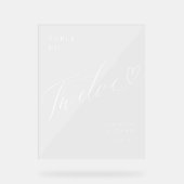 Elegant Script hart bruiloft tafel nummer twaalf Acryl Bord (Voorkant)