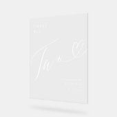 Elegant Script hart bruiloft tafel nummer twee Acryl Bord (Hoek)