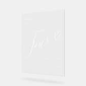 Elegant Script hart bruiloft tafel nummer vier Acryl Bord (Hoek)