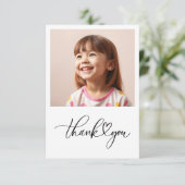 Elegant Script Hart Minimalistische Verjaardag Bedankkaart (Staand voorkant)