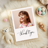 Elegant Script Hart Minimalistische Verjaardag Bedankkaart