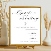 Elegant Script Hart Open Staand Trouwbord Reclamebord Met Voetstuk