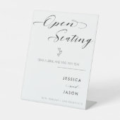 Elegant Script Hart Open Staand Trouwbord Reclamebord Met Voetstuk (Voorkant)