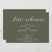 Elegant script hart | repetitie diner kaart (Voorkant / Achterkant)