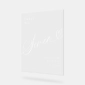 Elegant Script Hart Trouwtafel Nummer Zeven Acryl Bord (Hoek)
