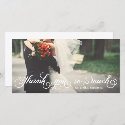 Elegant Script Hartelijk dank, hartelijk dank Bedankkaart (Voorkant / Achterkant)