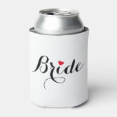 Elegant Script Heart Bride Koelbox Hoesje Coozie (Blikje Voorkant)