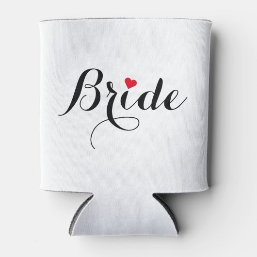 Elegant Script Heart Bride Koelbox Hoesje Coozie (Voorkant)
