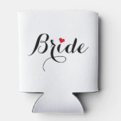 Elegant Script Heart Bride Koelbox Hoesje Coozie (Achterkant)