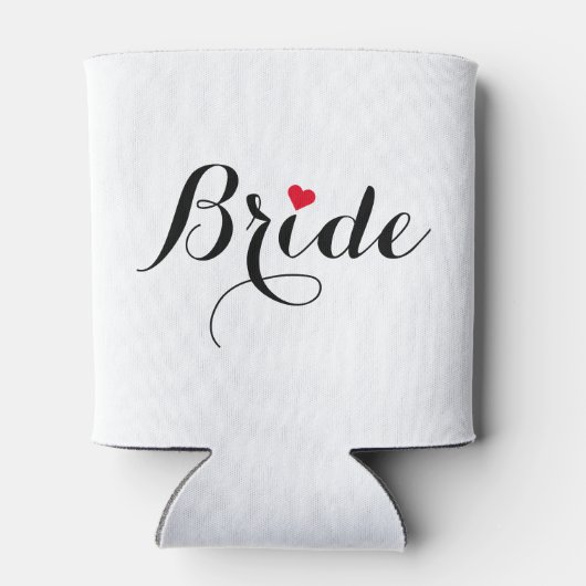 Elegant Script Heart Bride Koelbox Hoesje Coozie (Achterkant)