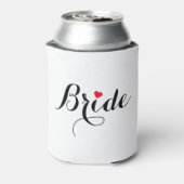 Elegant Script Heart Bride Koelbox Hoesje Coozie (Blikje Achterkant)