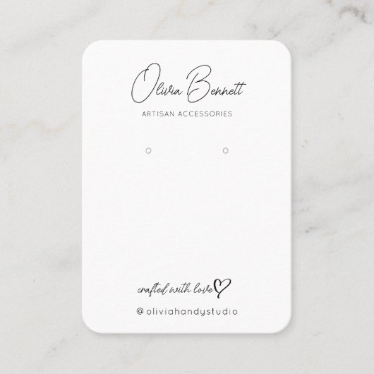 Elegant Script Heart Logo display holder Visitekaartje (Voorkant)