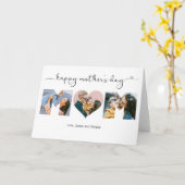Elegant Script Heart Mam Foto Happy Moederdag Kaart (Gele Bloem)