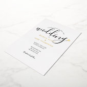 Elegant Script Heart minimalist Weddenschap Folie Uitnodiging (Gedraaid)
