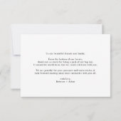 Elegant Script Heart Modern Wedding Photo Bedankkaart (Achterkant)