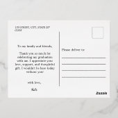 Elegant Script Heart Photo Afstuderen Hartelijk da Folie Feestdagen Briefkaart (Achterkant)