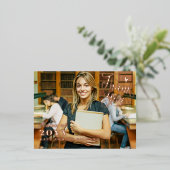 Elegant Script Heart Photo Afstuderen Hartelijk da Folie Feestdagen Briefkaart (Staand Voorkant)