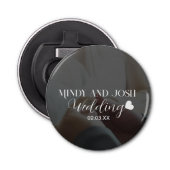 Elegant Script Heart Photo  Button Flesopener (Voorkant)