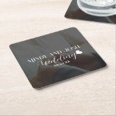 Elegant Script Heart Photo Kartonnen Onderzetters (Schuin)