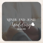 Elegant Script Heart Photo Kartonnen Onderzetters (Voorkant)