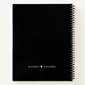 Elegant Script Heart Photo Weddenschap Notitieboek (Achterkant)